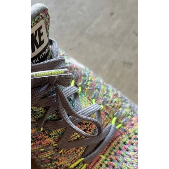 Nike LunarEpic Flyknit 2 'Multicolor' Gray Green Men’s Sz 7.5 863780-003 - Picture 8 of 14